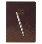 Подарочный набор: Шариковая ручка Parker Jotter Essential, St. Steel GT и Ежедневник  недатированный, коричневый