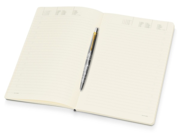 Подарочный набор: Шариковая ручка Parker Jotter Russia SE, цвет: St. Steel GT и Ежедневник недатированный серебристый