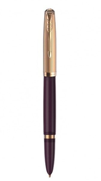 Перьевая ручка Parker 51 DELUXE PLUM GT, перо: F, цвет чернил: black, в подарочной упаковке.