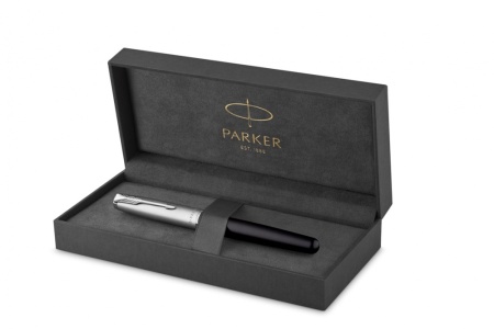Ручка-роллер Parker Sonnet Entry Point Black Steel CT, стержень: F, цвет чернил: black, в подарочной упаковке