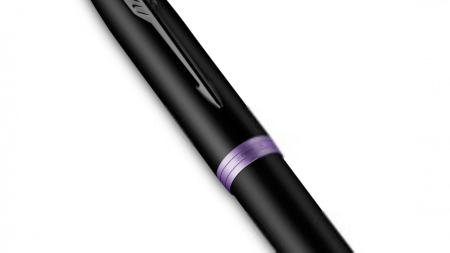 Перьевая ручка Parker IM Vibrant Rings Flame Amethyst Purple, перо:F/M, цвет чернил: blue, в подарочной упаковке.
