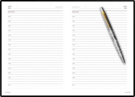 Подарочный набор: Шариковая ручка Parker Jotter Russia Steel GT и Ежедневник недатированный черный золотой срез