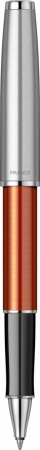 Ручка-роллер Parker Sonnet Essentials Orange SB Steel CT, цвет чернил black,перо: F, в подарочной упаковке.