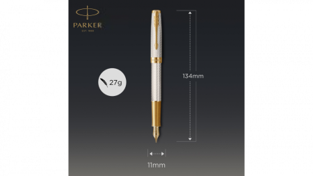 Перьевая ручка Parker Sonnet Silver Mistral GT, перо: F, цвет чернил: black, в подарочной упаковке