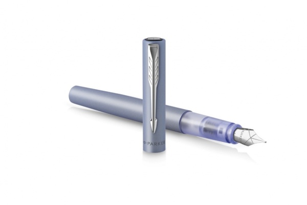 Перьевая ручка Parker Vector XL Silver Blue CT, цвет чернил blue, перо: F/M, в подарочной упаковке.