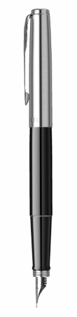 Перьевая ручка Parker Jotter Black CT, перо:F, цвет чернил: blue, в подарочной упаковке.
