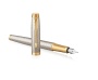 Перьевая ручка Parker IM Premium Warm Silver (grey)  GT, перо: F, цвет чернил: blue, в подарочной упаковке.