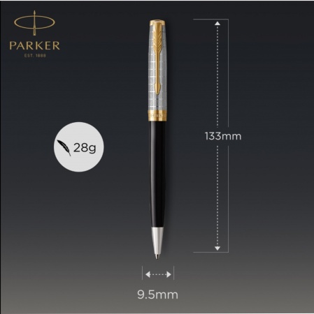 Шариковая ручка Parker Sonnet Premium Refresh BLACK GT, стержень: M, цвет чернил: black , в подарочной упаковке