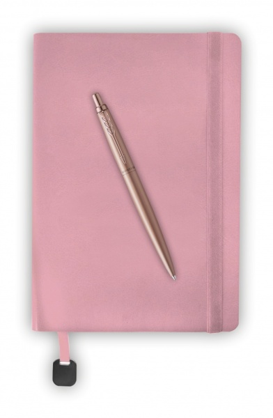 Подарочный набор: Шариковая ручка Jotter XL SE20 Monochrome в подарочной упаковке Pink Gold и Ежедневник недатированный  светло-розовый