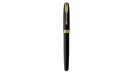Ручка роллер Parker Sonnet  Matte Black GT, стержень: F, цвет чернил: black, в подарочной упаковке