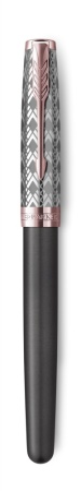 Перьевая ручка Parker Sonnet Premium  GREY GT, перо 18K, перо: F, цвет чернил black, в подарочной упаковке