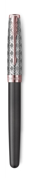 Перьевая ручка Parker Sonnet Premium  GREY GT, перо 18K, перо: F, цвет чернил black, в подарочной упаковке