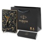 Подарочный набор: Шариковая ручка Parker IM Metal Black GT и Ежедневник недатированный, черный.