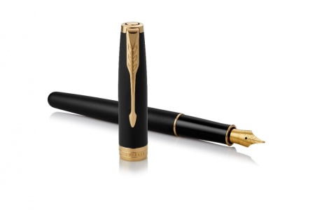 Перьевая ручка Parker Sonnet , Matte Black GT, перо: F, цвет чернил: black, в подарочной упаковке