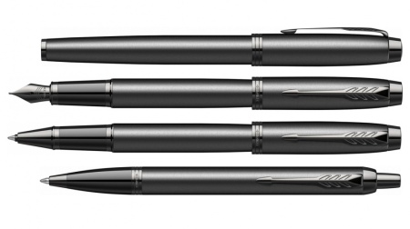 Перьевая ручка Parker IM Achromatic, Black BT, перо: F, цвет чернил: blue, в подарочной упаковке.