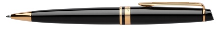 Шариковая ручка Waterman Expert, цвет: Black Laque GT, стержень: Mblue