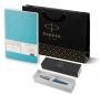 Подарочный набор: Шариковая ручка Parker Jotter Essential, Waterloo Blue CT и Ежедневник недатированный бирюзовый