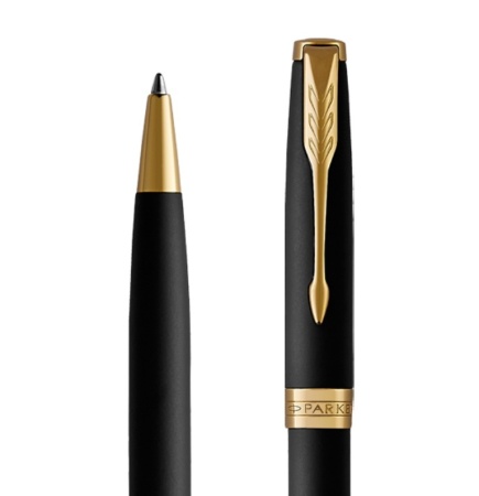 Шариковая ручка Parker Sonnet , Matte Black GT, стержень: M, цвет чернил: black , в подарочной упаковке