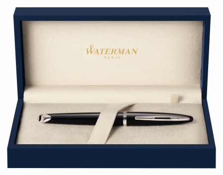 Перьевая ручка Waterman Carene, цвет: Black ST, перо: F или М чернила: blue