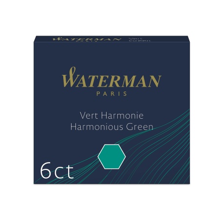 Чернила в картридже Waterman Harmonious Green MINI  (в упаковке 6 картриджей)
