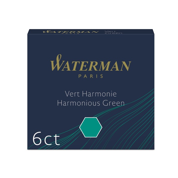 Чернила в картридже Waterman Harmonious Green MINI  (в упаковке 6 картриджей)