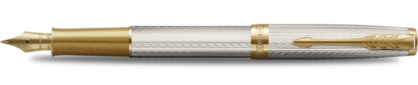 Перьевая ручка Parker Sonnet Silver Mistral GT, перо: F, цвет чернил: black, в подарочной упаковке