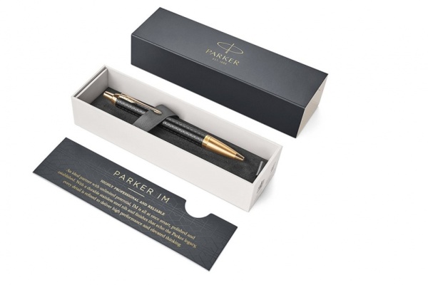 Шариковая ручка Parker IM Premium Black GT, стержень: M, цвет чернил: blue, в подарочной упаковке.