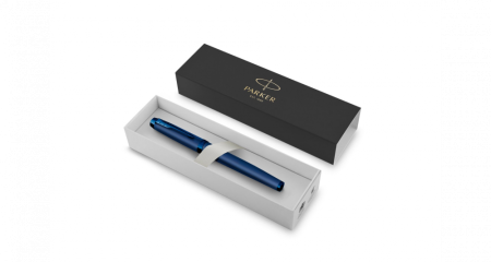 Перьевая ручка Parker IM Monochrome Blue, перо:F, цвет чернил: blue, в подарочной упаковке.