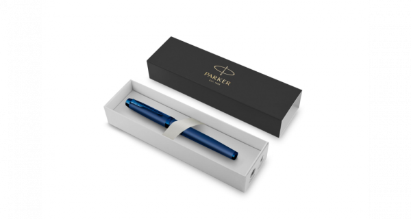 Перьевая ручка Parker IM Monochrome Blue, перо:F, цвет чернил: blue, в подарочной упаковке.