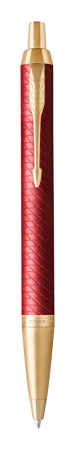 Подарочный набор: Шариковая ручка Parker IM Premium K318 Red GT, цвет чернил синий и красный ежедневник с золотым срезом
