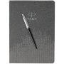 Подарочный набор: Шариковая ручка Parker Jotter Essential, Satin Black CT и Ежедневник  недатированный, серый