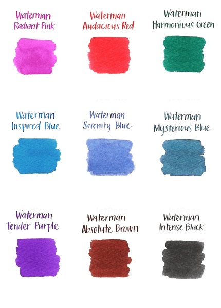 Чернила в картридже З/ч. Waterman Ink cartridge Standard Black  (в упаковке 8 картриджей)