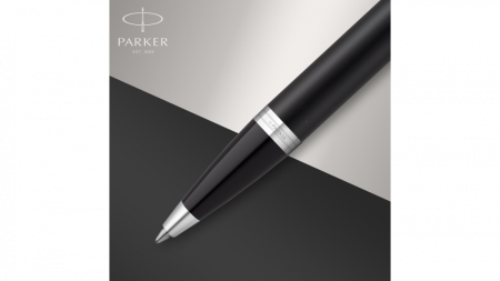 Шариковая ручка Parker IM Mat Black CT лак матовый, стержень: M, цвет чернил: blue, в подарочной упаковке.
