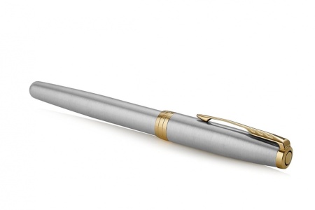 Перьевая ручка Parker Sonnet , Stainless Steel GT, перо: F или М, цвет чернил: black, в подарочной упаковке