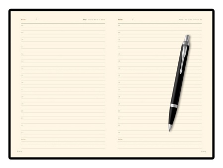 Подарочный набор: Шариковая ручка Parker IM Metal Black CT и и Ежедневник недатированный А5 черный