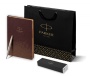 Подарочный набор: Шариковая ручка Parker Jotter Essential, St. Steel GT и Ежедневник  недатированный, коричневый