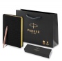 Подарочный набор: Jotter XL SE20 Monochrome в подарочной упаковке, цвет: Pink Gold, стержень Mblue и Ежедневник недатированный А5 чёрный