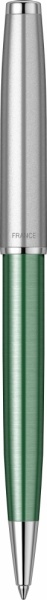 Шариковая ручка Parker Sonnet Essentials Green SB Steel CT, цвет чернил black, перо: M, в подарочной упаковке.