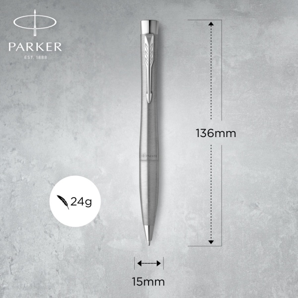 Шариковая ручка Parker Urban Core K314 Metro Metallic CT, стержень: M, цвет чернил: black, в подарочной упаковке.