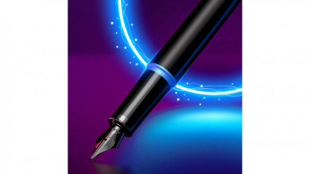 Ручка-роллер Parker IM Vibrant Rings Flame Blue, стержень:Fblk, в подарочной упаковке.